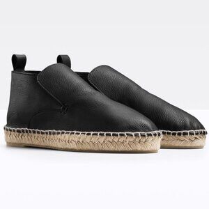 Vince Ronan Soft Leather Espadrille Flats Black Size 6 Women Shoes Spain Booties